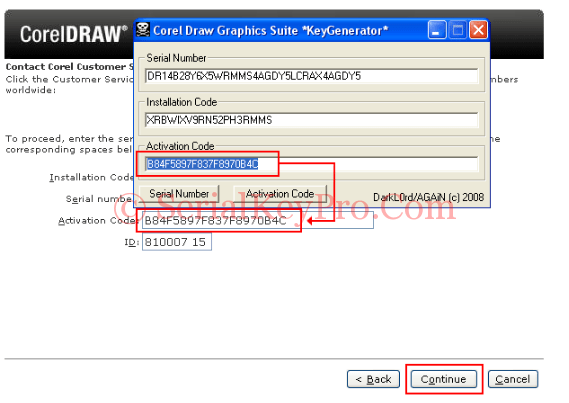 fix for corel draw serial number problem
